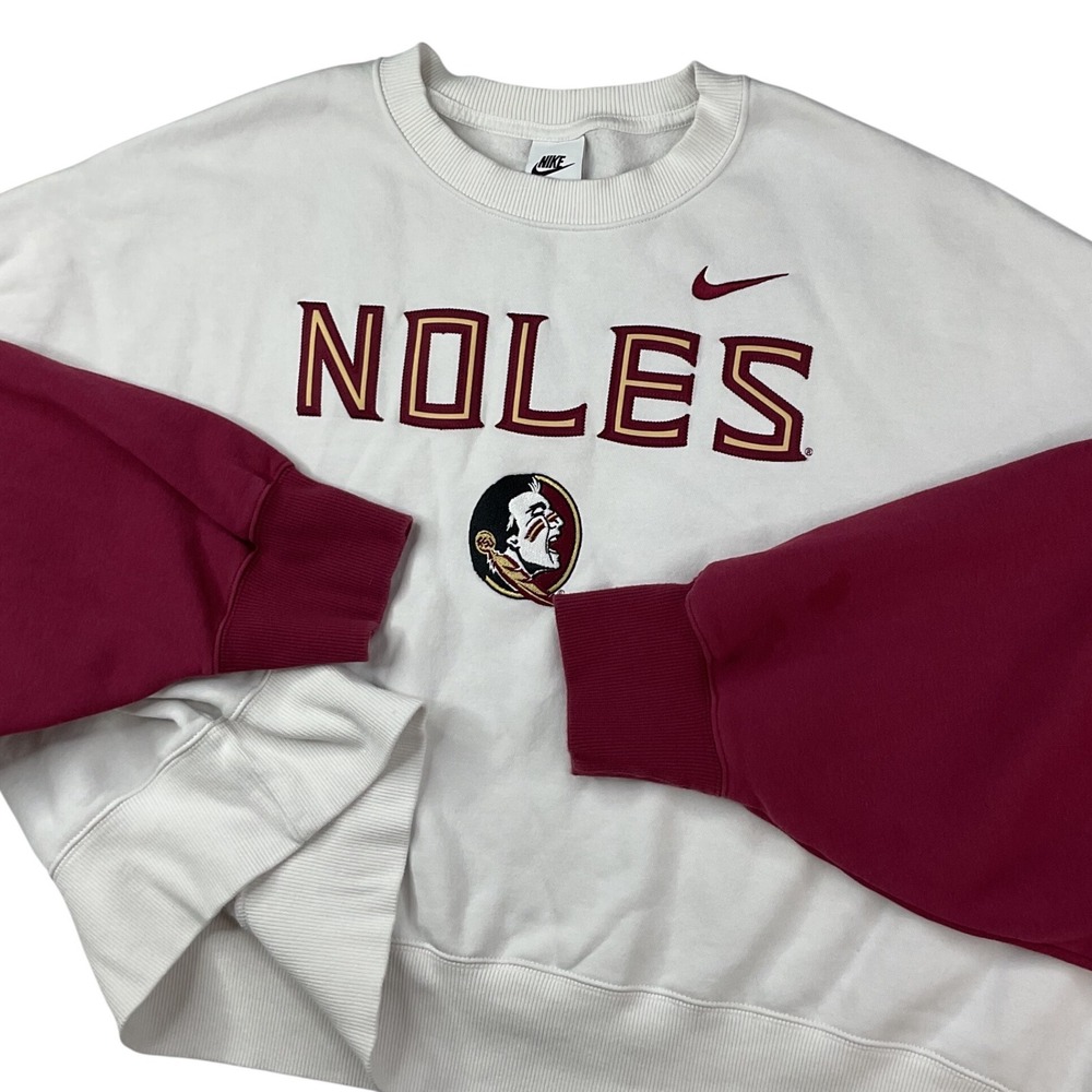 Nike Florida State Seminoles Sweatshirt Noles Cropped Pullover Relaxed Women 2XL